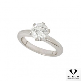 18k White Gold Round Brilliant Cut Diamond Ring 1.53ct G/SI2